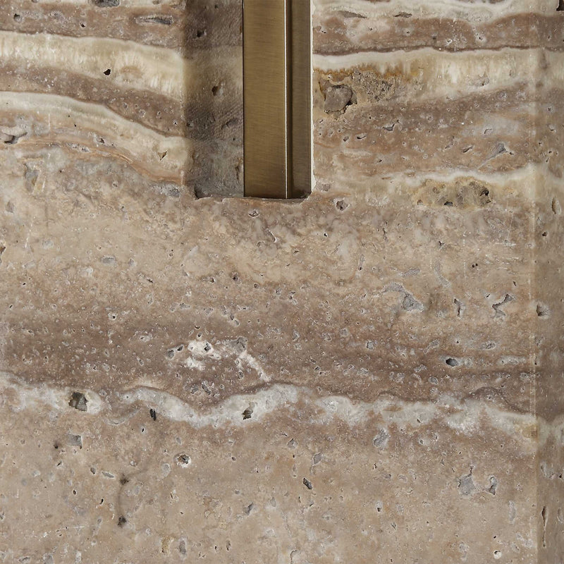 Turning - Point Travertine Table Lamp