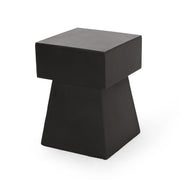 Black outdoor side table from Noble House, patio end table with a sleek, modern design for outdoor seating areas.