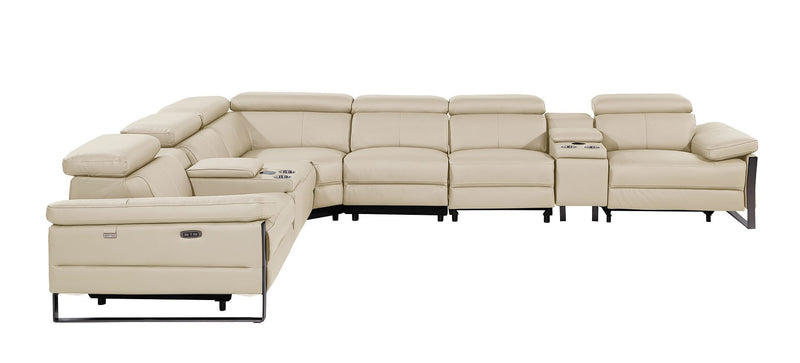 1246 - 8-Piece L-Shaped Modular Power Reclining Sectional With 4 Power Recliners And Power Headrests