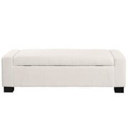 Textured Boucle Ottoman Bench With Hinged Lid For Seating And Storage - Beige - R&R Furniture Gallery (Fountain Valley, CA)