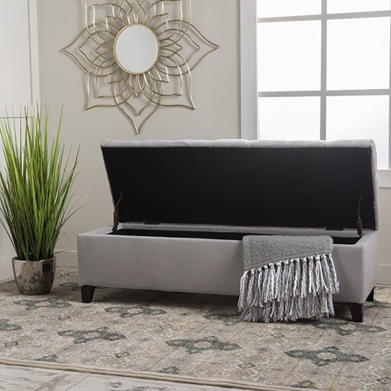 Glouster - Storage Ottoman - Light Gray - R&R Furniture Gallery (Fountain Valley, CA)