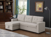 Upholstered Pull Out Sectional Sofa With Chaise - R&R Furniture Gallery (Fountain Valley, CA)