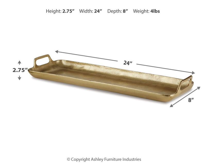 Posy - Tray - Gold Finish - R&R Furniture Gallery (Fountain Valley, CA)