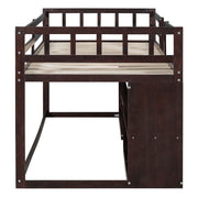 Low Loft Bed With Rolling Desk, Shelf And Drawers - R&R Furniture Gallery (Fountain Valley, CA)