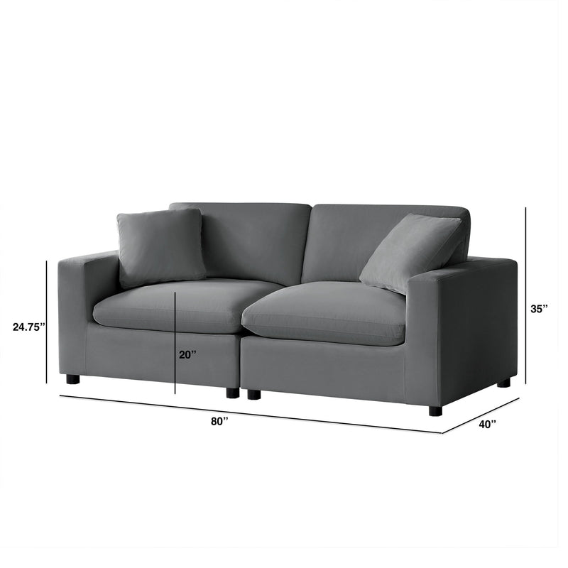 Caylie - Modular 2 Piece Sofa - Charcoal - R&R Furniture Gallery (Fountain Valley, CA)