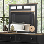Mirror, Farmhouse Black/Rustic Oak - FM79009BK-M