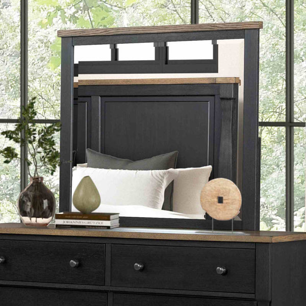Mirror, Farmhouse Black/Rustic Oak - FM79009BK-M