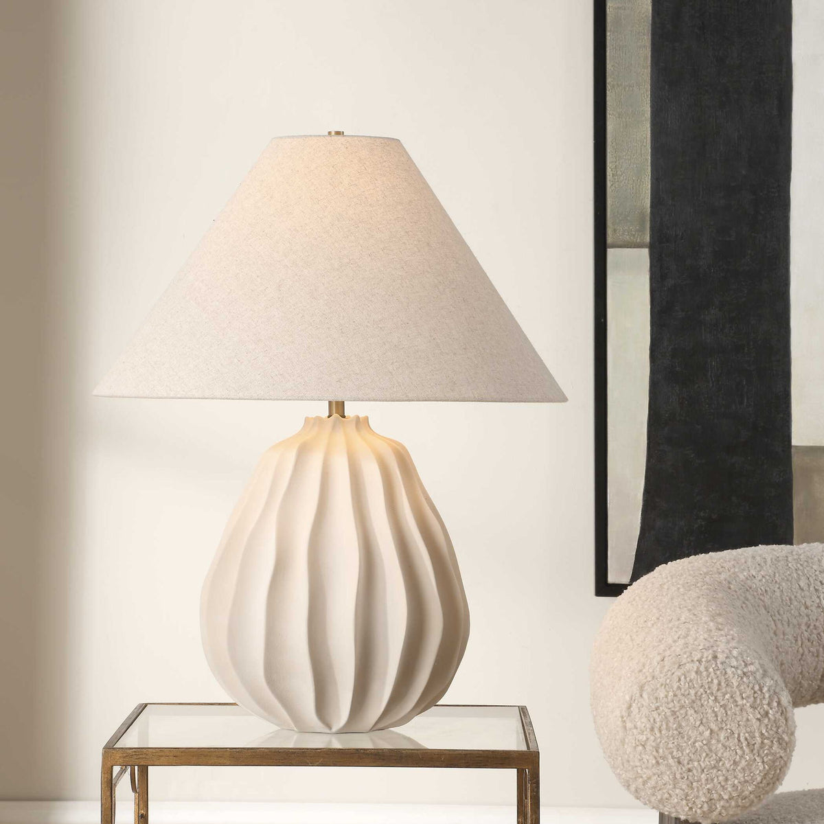 Javary - Table Lamp - Matte Beige