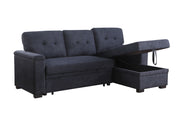 Lucca II - 84.5"W Reversible Sleeper Sectional Sofa with Storage Chaise - R&R Furniture Gallery (Fountain Valley, CA)