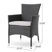Dimensional Outdoor Dining Chair With Cushion Seat And Iron Frame (Set of 2) - R&R Furniture Gallery (Fountain Valley, CA)