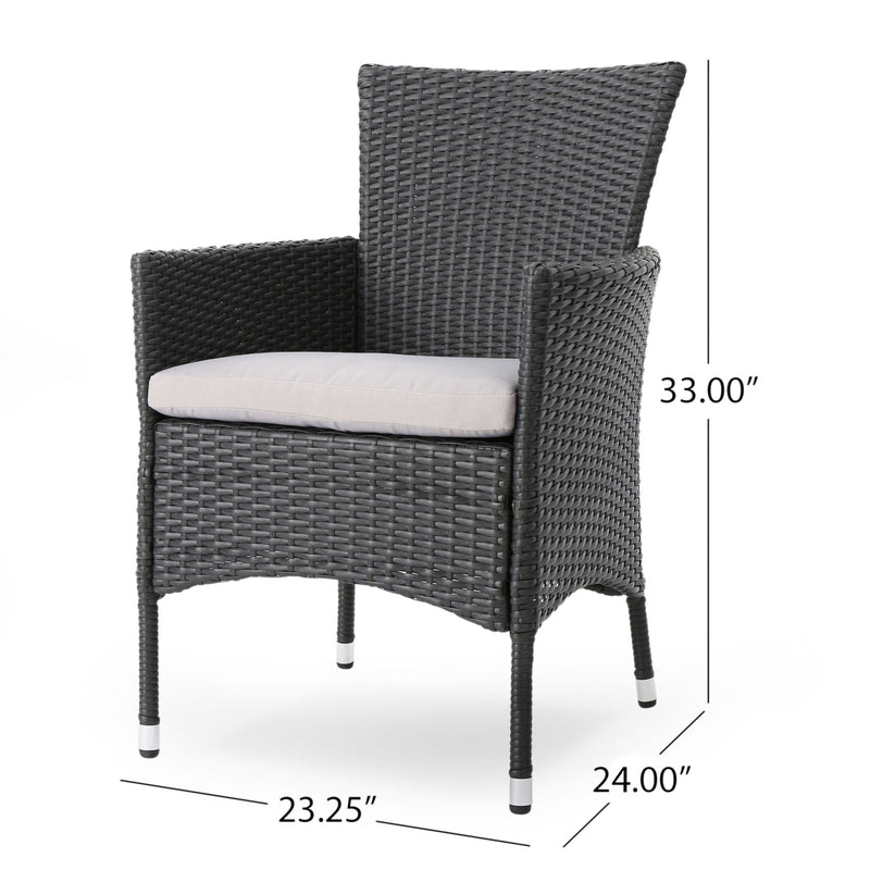 Dimensional Outdoor Dining Chair With Cushion Seat And Iron Frame (Set of 2) - R&R Furniture Gallery (Fountain Valley, CA)