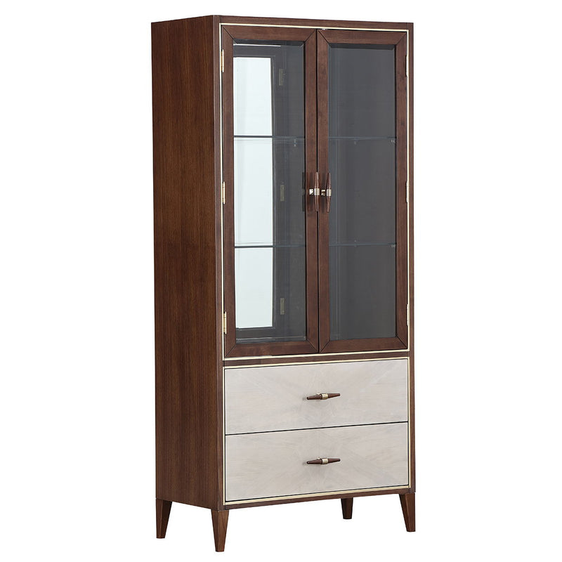 Houston - Display Cabinet - Walnut - R&R Furniture Gallery (Fountain Valley, CA)