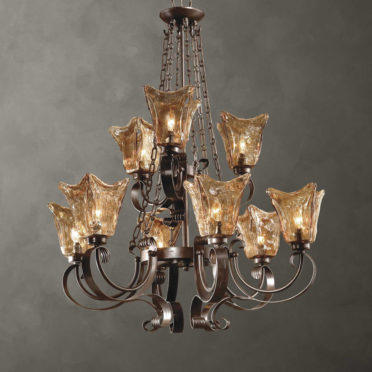 Vetraio - 9 Light Chandelier - Oil Rubbed Bronze