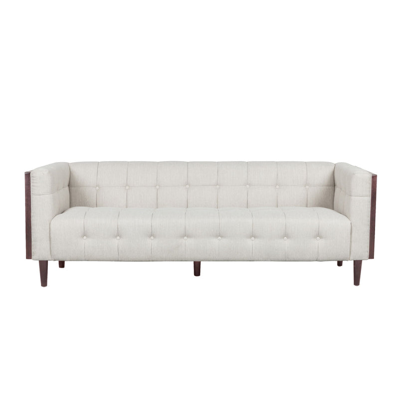 Contemporary Mid-Century Charm 3 Seater Sofa With Button Tufted Waffle Stitching - R&R Furniture Gallery (Fountain Valley, CA)