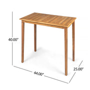 Outdoor Minimalist Acacia Wood Rectangle Bar Table - R&R Furniture Gallery (Fountain Valley, CA)