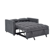 Sienna - Tufted Convertible Sleeper Sofa With Chaise - Gray - R&R Furniture Gallery (Fountain Valley, CA)