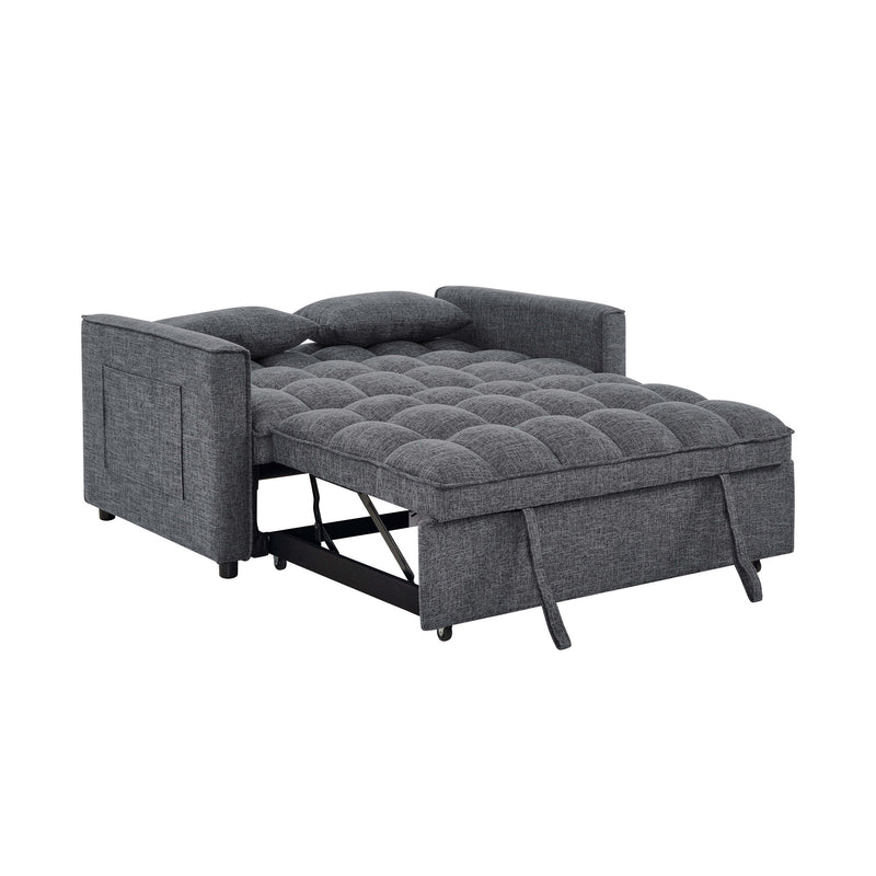 Sienna - Tufted Convertible Sleeper Sofa With Chaise - Gray - R&R Furniture Gallery (Fountain Valley, CA)