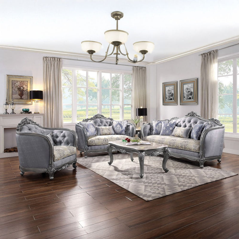 Ariadne - Chair With Pillow - Fabric & Platinum - R&R Furniture Gallery (Fountain Valley, CA)