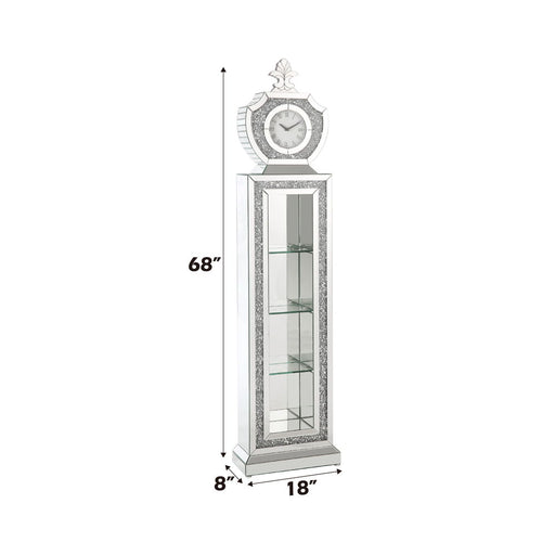 Noralie - 63" Grandfather Clock With LED - Mirrored & Faux Diamonds - R&R Furniture Gallery (Fountain Valley, CA)
