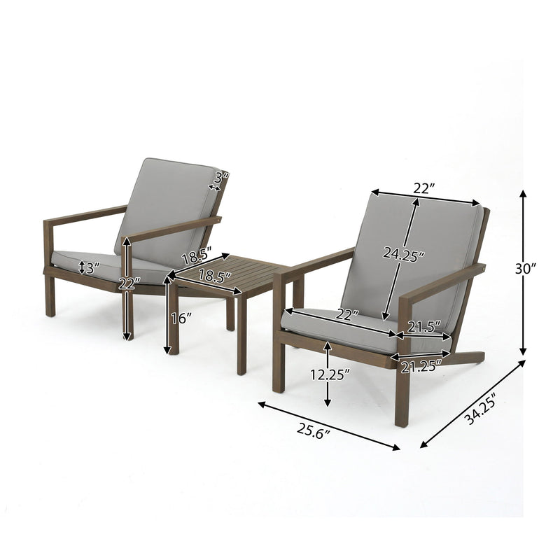 Celestaria - 3 Piece Outdoor Chat Set With Adirondack Chairs, Cushions And Side Table - R&R Furniture Gallery (Fountain Valley, CA)