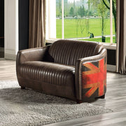 Brancaster - Loveseat - Antique Slate Top Grain Leather - R&R Furniture Gallery (Fountain Valley, CA)