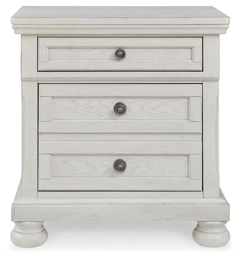 Robbinsdale - Two Drawer Night Stand - Antique White - R&R Furniture Gallery (Fountain Valley, CA)