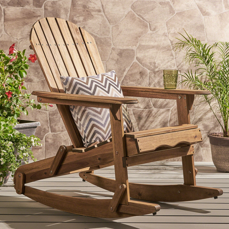 Outdoor Adirondack Rocking Chair With Hand Crafted Details - R&R Furniture Gallery (Fountain Valley, CA)