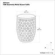 Johnsen - Geometric Pattern Accent Table - Antique Silver - R&R Furniture Gallery (Fountain Valley, CA)