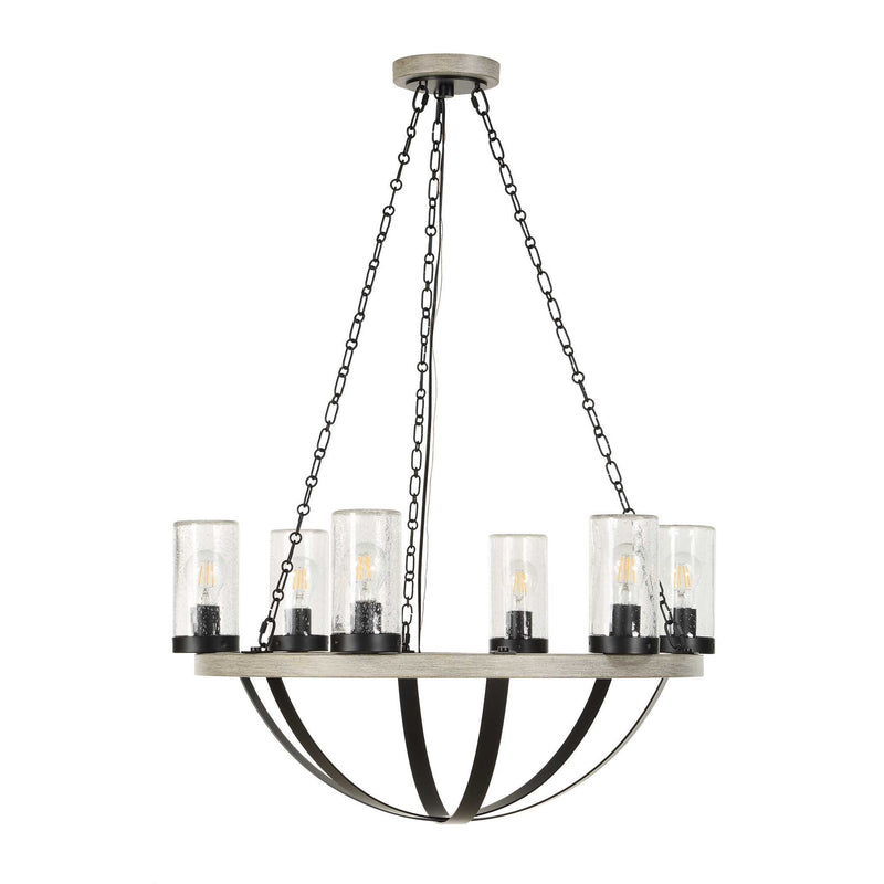 Edgecomb - 6 Light Indoor-Outdoor Chandelier - Black / Gray