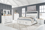 Ashbryn 6-piece bedroom set by Benchcraft® featuring panel storage beds and coordinating bedroom furniture in a modern design.