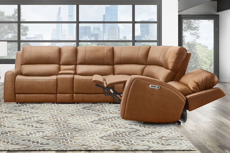 Parker Living Belmont zero gravity power reclining sectional with adjustable headrests, plush seating and modern design.