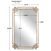 Uttermost Devoll wall mirror with antique gold finish, featuring a round frame and elegant design for stylish home decor.
