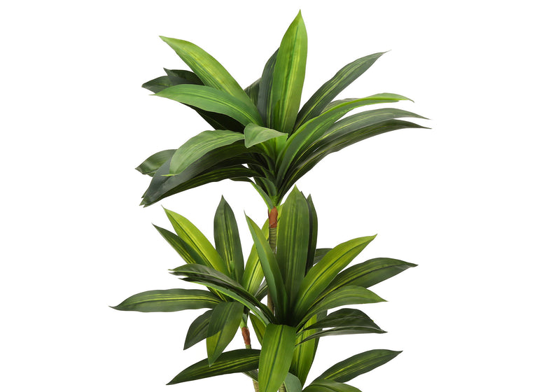 51" Tall, Artificial Plant, Dracaena Tree, Indoor, Faux, Fake, Floor, Greenery, Potted, Real Touch, Decorative - Green / Black - R&R Furniture Gallery (Fountain Valley, CA)