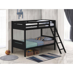Bunk Bed With Built In Ladder, Safety Guardrails And Angled Access Step