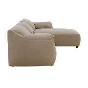 Veata - Sectional Sofa - Light Brown Suede - R&R Furniture Gallery (Fountain Valley, CA)