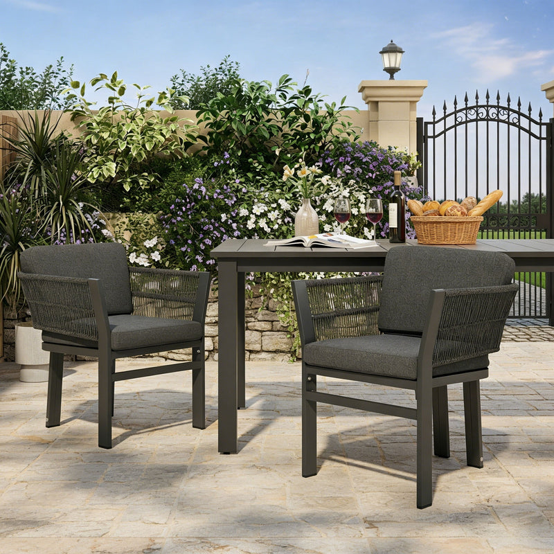 Outdoor Dining Chair, All-Weather Patio Seating For Backyard (Set of 2) - R&R Furniture Gallery (Fountain Valley, CA)
