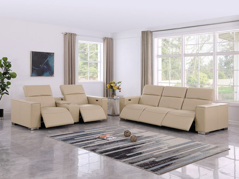 1208 - Leather Reclining Set (Sofa & Loveseat With 5 Power Recliners)