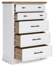 Ashbryn - Five Drawer Chest - White / Natural - R&R Furniture Gallery (Fountain Valley, CA)