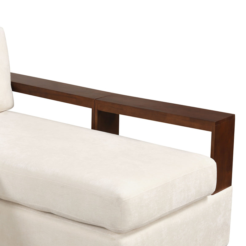 Noble House stationary sectional sofa with upholstered cushions and reversible armrests, ideal for modern living room seating.