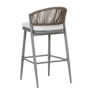 Outdoor Bar Height Metal Frame Counter Stools With Scallop Shaped Backrest & Water Resistant Cushions - R&R Furniture Gallery (Fountain Valley, CA)