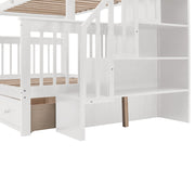 Stairway Bunk Bed With Storage And Guard Rail For Bedroom - R&R Furniture Gallery (Fountain Valley, CA)