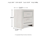 Altyra - Two Drawer Night Stand - White - R&R Furniture Gallery (Fountain Valley, CA)