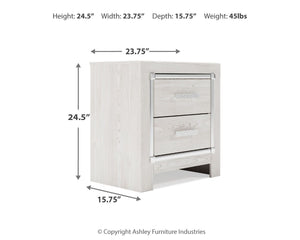 Altyra - Two Drawer Night Stand - White - R&R Furniture Gallery (Fountain Valley, CA)