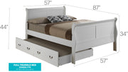 Elegant Glory Furniture trundle bed with classic design, featuring a wooden frame and spacious pull-out storage for versatile sleeping options.