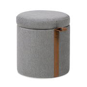 Brandy - Round Upholstered Storage Ottoman With Accent - R&R Furniture Gallery (Fountain Valley, CA)