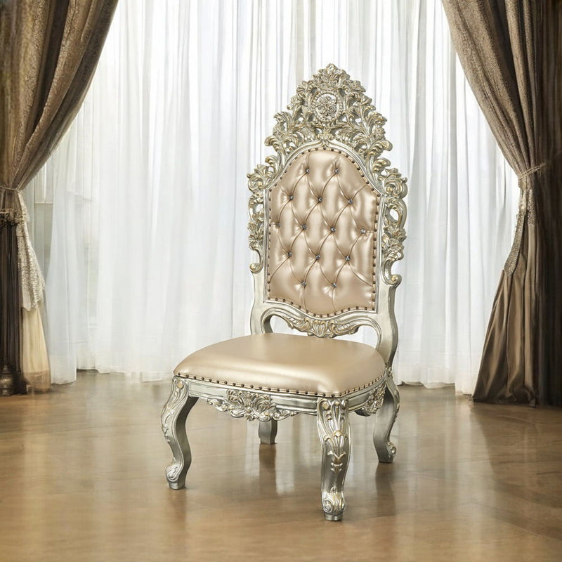 Sorina - Side Chair (Set of 2) - Synthetic Leather & Antique Gold