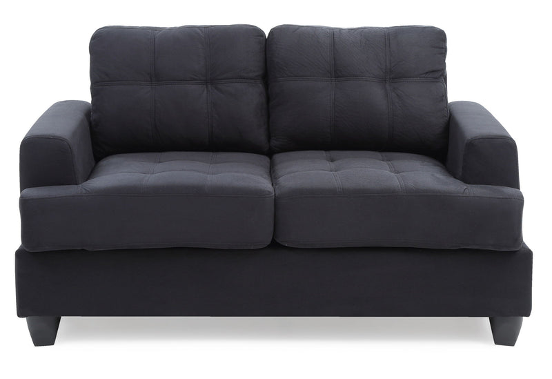 Glory Furniture stylish transitional loveseat for two, stationary design with plush fabric and modern armrests, perfect for small living rooms.