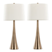 Pair of Lumi Source Diana contemporary table lamps, set of 2 with sleek modern design and neutral-colored shades.