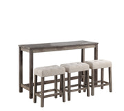 Oriana - 4 Piece Counter Height Pub Table Set With Tufted Stools - R&R Furniture Gallery (Fountain Valley, CA)
