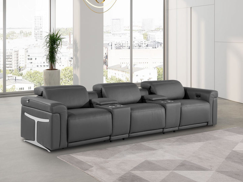 1126 - 5-Piece Modular Power Reclining Sofa In With 3 Power Recliners & Power Headrests - R&R Furniture Gallery (Fountain Valley, CA)